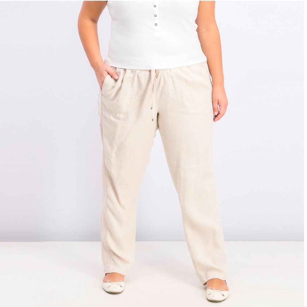 Tommy Hilfiger Plus Size Linen Pebble Pants